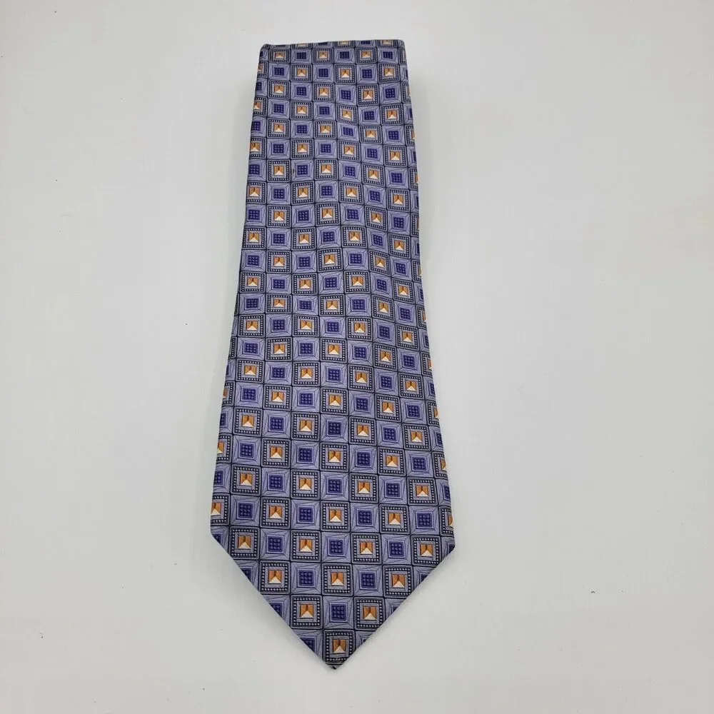 Mens Necktie Robert Talbott Silk Blue purple suit Size 59 By 4 Inches Vintage